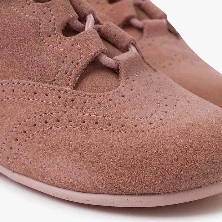 Pisamonas Lace Up Oxfords>Suede Lace-Up Oxford Booties