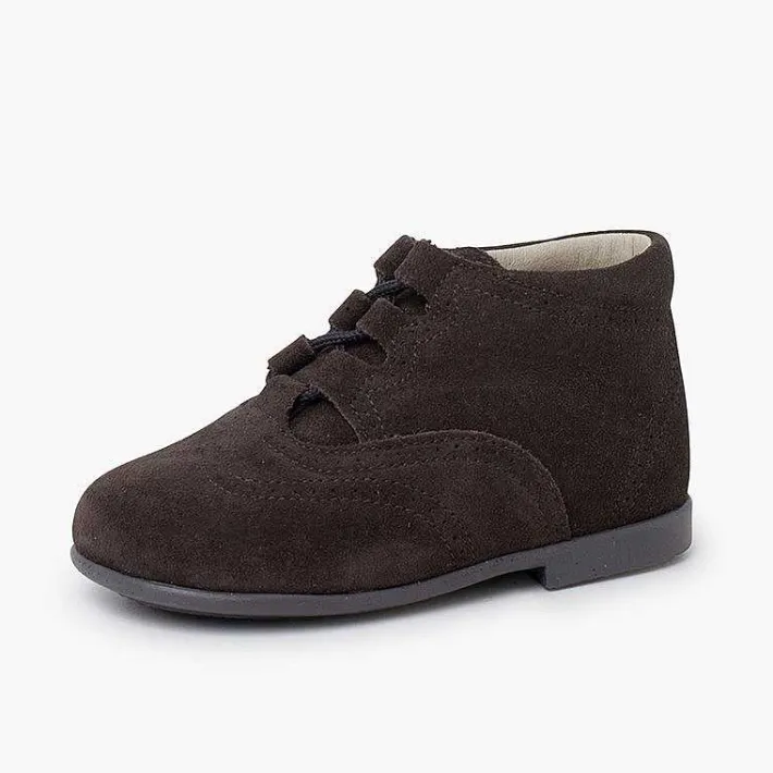 Pisamonas Lace Up Oxfords>Suede Lace-Up Oxford Booties