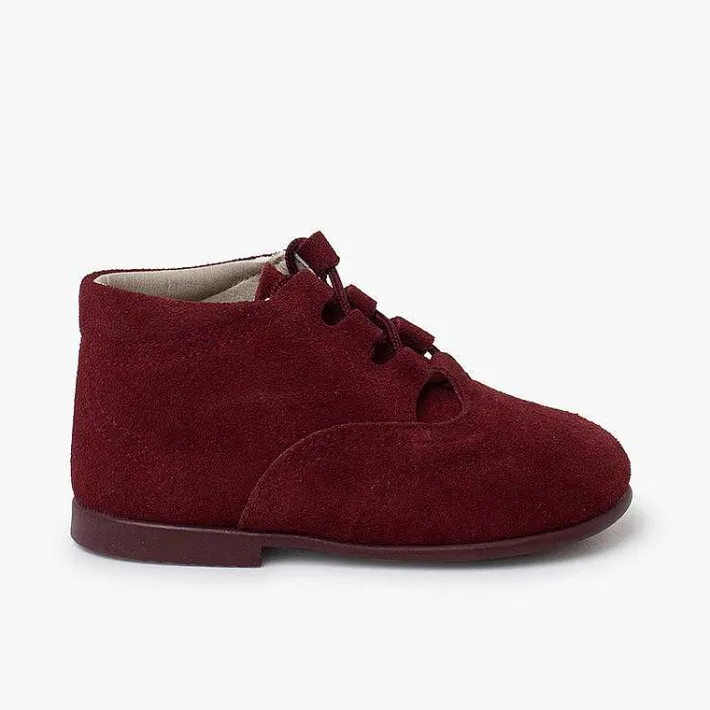 Pisamonas Lace Up Oxfords>Suede Lace-Up Oxford Booties