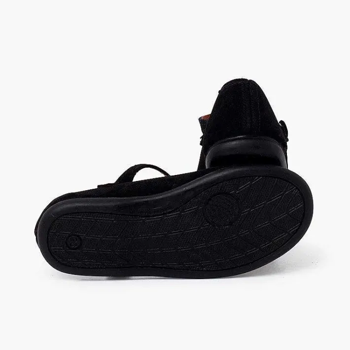 Pisamonas Mary Janes>Suede Mary Janes Girls Button Strap