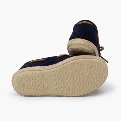 Pisamonas Moccasins And Loafers>Suede Moccasins With Jute Sole And Laces