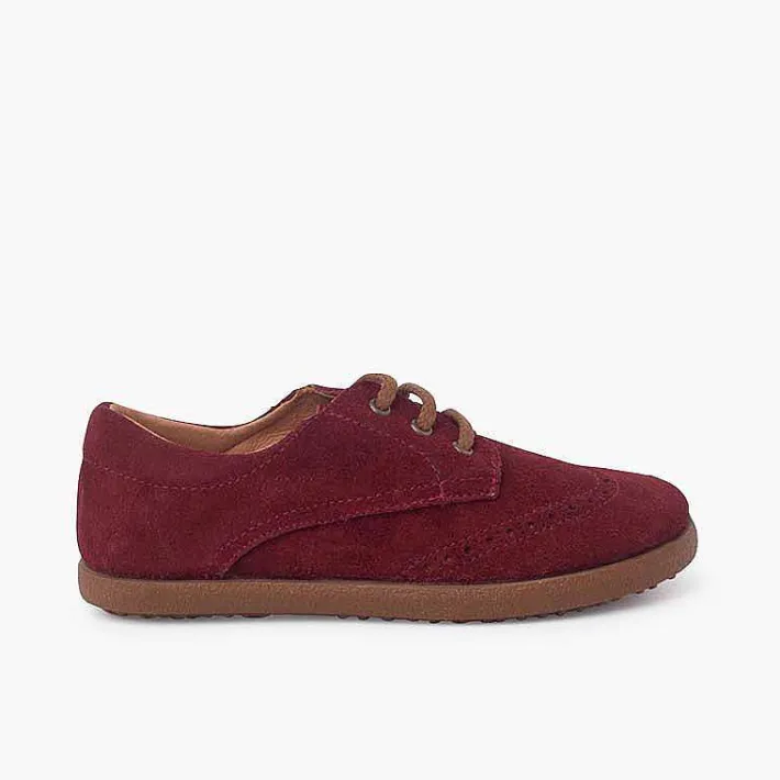 Pisamonas Brogues And Bluchers>Suede Oxford Shoes With Caramel Sole