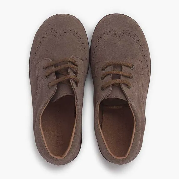 Pisamonas Brogues And Bluchers>Suede Oxford Shoes With Caramel Sole