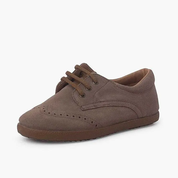 Pisamonas Brogues And Bluchers>Suede Oxford Shoes With Caramel Sole