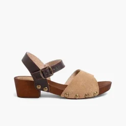 Pisamonas Sandals>Suede Sandals Wood-Like Soles