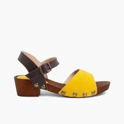 Pisamonas Sandals>Suede Sandals Wood-Like Soles