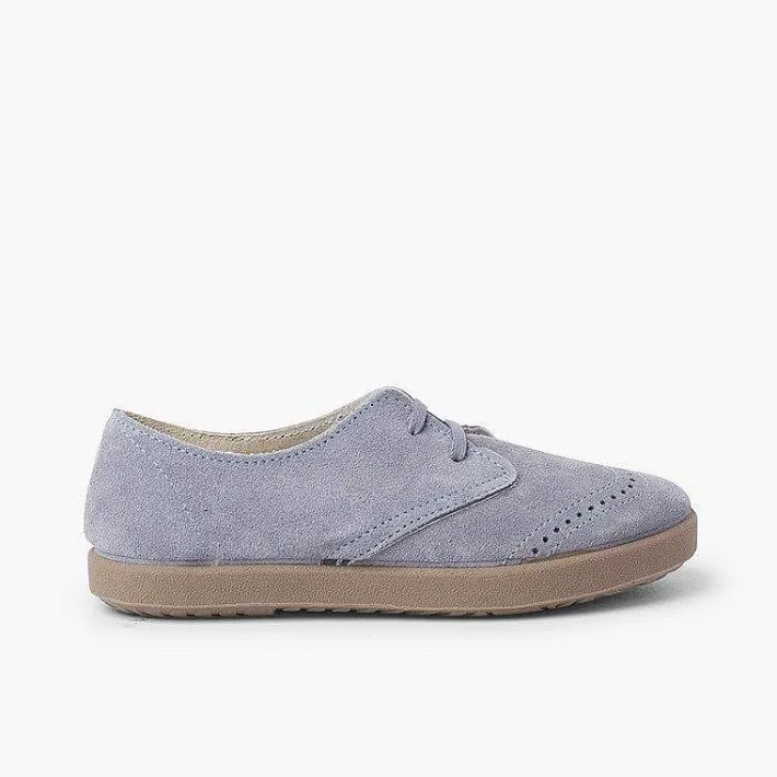 Pisamonas Communion Shoes>Suede Toe Cap Brogue Bluchers