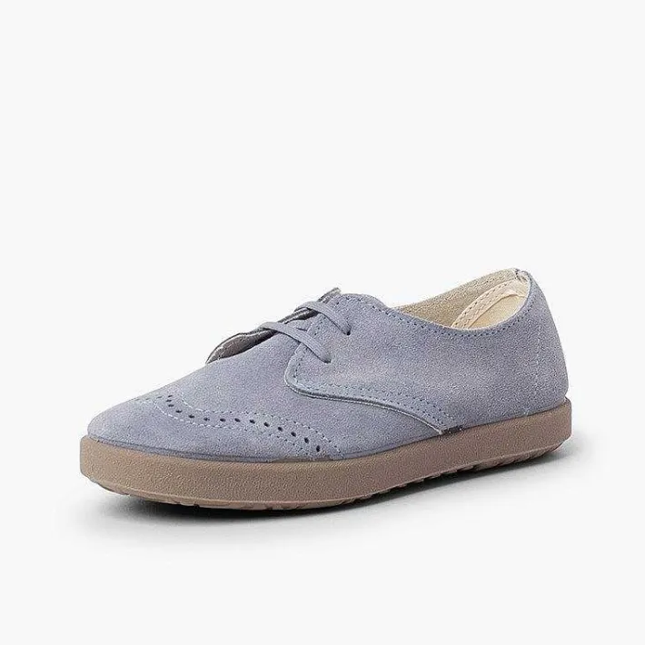 Pisamonas Communion Shoes>Suede Toe Cap Brogue Bluchers