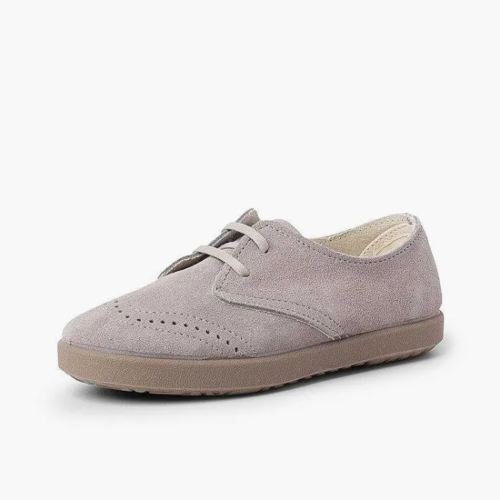 Pisamonas Communion Shoes>Suede Toe Cap Brogue Bluchers
