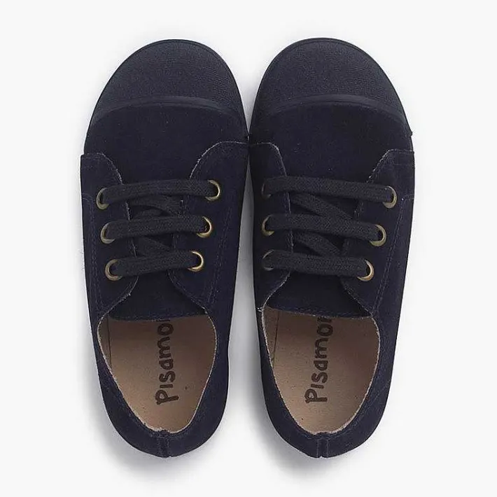 Pisamonas Trainers>Suede Trainers With Rubber Toe Cap And Laces