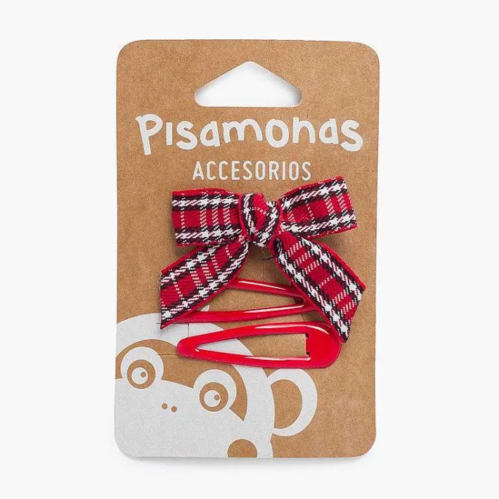 Pisamonas Hair Accessories>Tartan Duck Beak Bow And Hairpins Pack