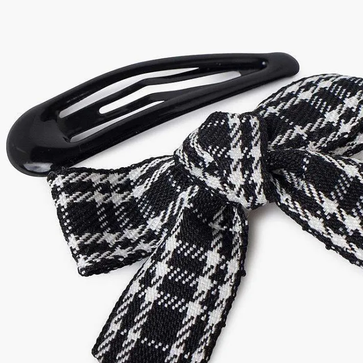 Pisamonas Hair Accessories>Tartan Duck Beak Bow And Hairpins Pack