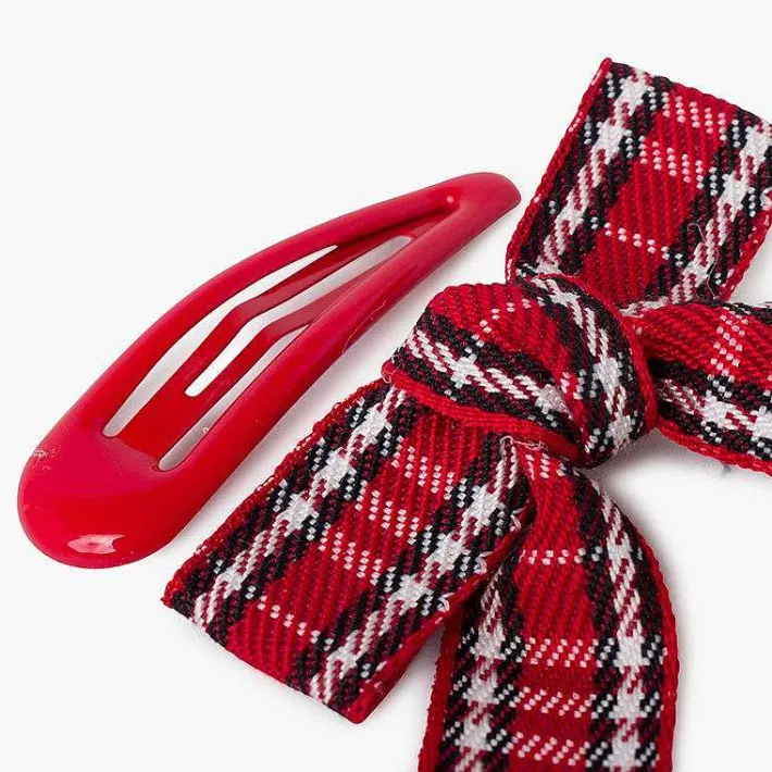 Pisamonas Hair Accessories>Tartan Duck Beak Bow And Hairpins Pack