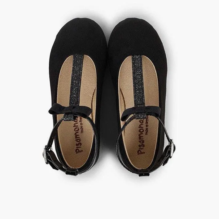 Pisamonas Ballet Pumps And Flats>T-Bar Mary Janes With Glittery Strap