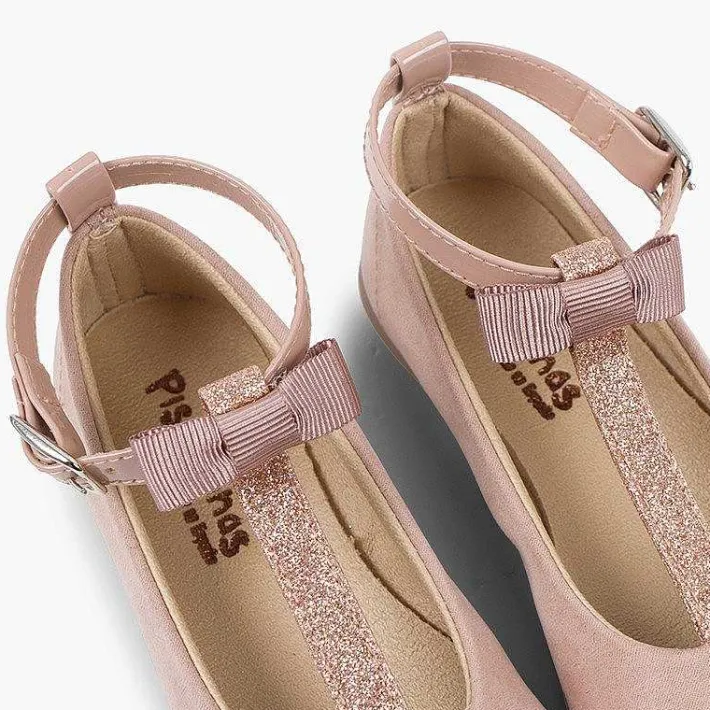 Pisamonas Ballet Pumps And Flats>T-Bar Mary Janes With Glittery Strap