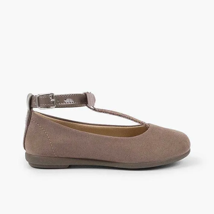 Pisamonas Ballet Pumps And Flats>T-Bar Mary Janes With Glittery Strap