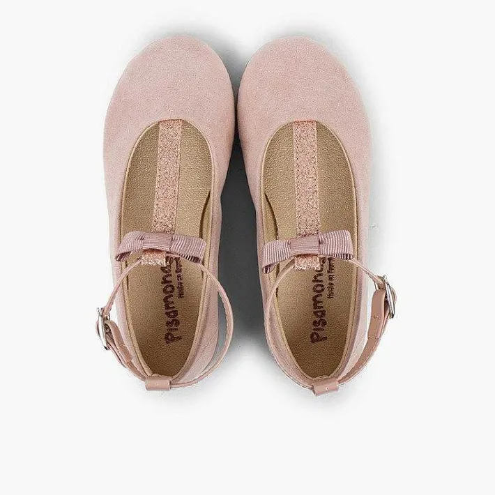 Pisamonas Ballet Pumps And Flats>T-Bar Mary Janes With Glittery Strap