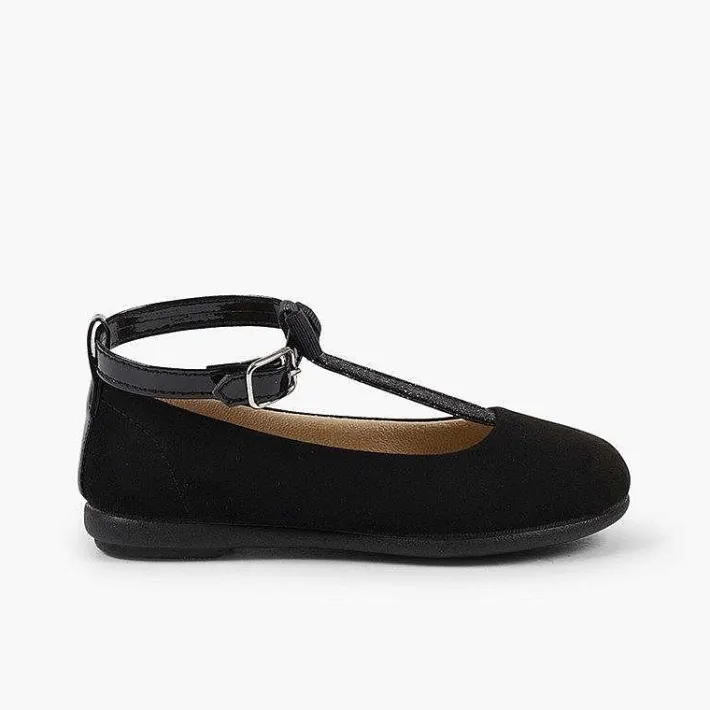 Pisamonas Ballet Pumps And Flats>T-Bar Mary Janes With Glittery Strap