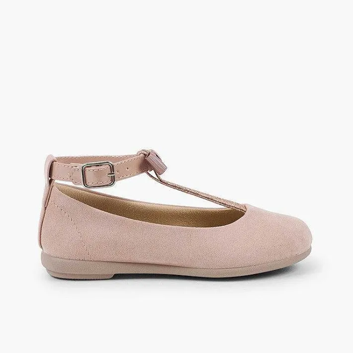 Pisamonas Ballet Pumps And Flats>T-Bar Mary Janes With Glittery Strap