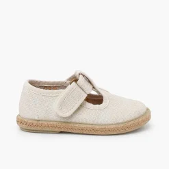 Pisamonas T-Bar Shoes>T-Bar Shoes Organic Cotton Jute Soles
