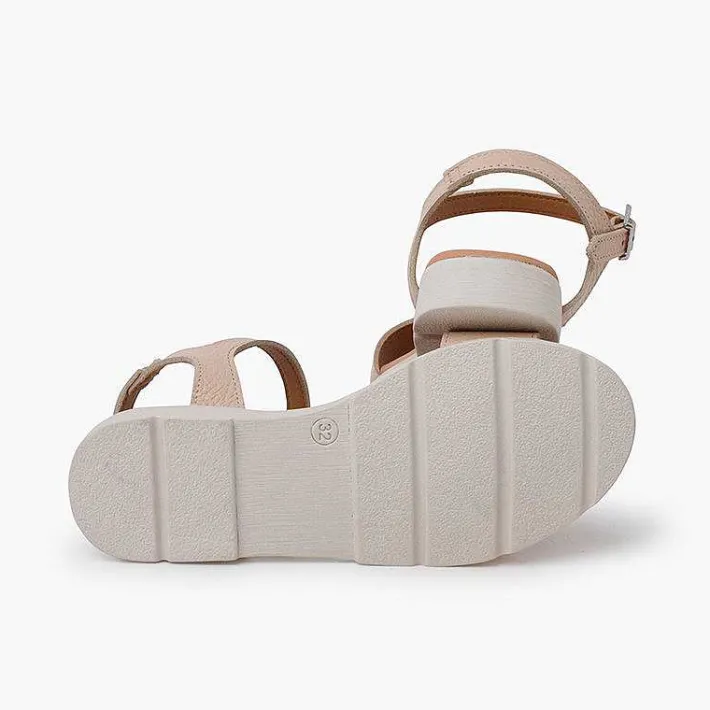 Pisamonas Sandals>Textured Leather Sandals Gel Insole