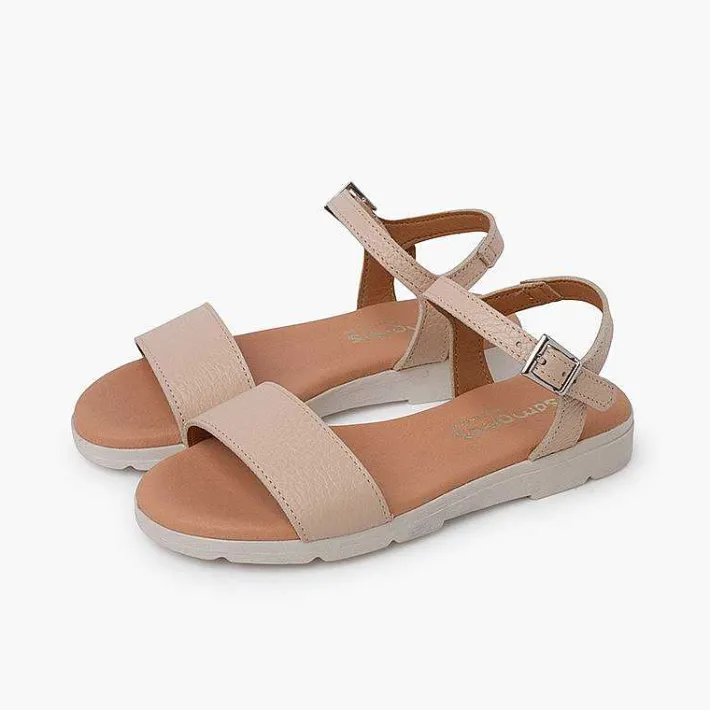 Pisamonas Sandals>Textured Leather Sandals Gel Insole