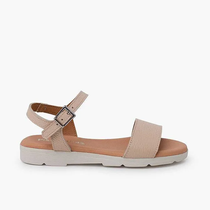 Pisamonas Sandals>Textured Leather Sandals Gel Insole
