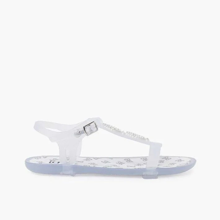Pisamonas Jelly Sandals And Beachwear>Tricia Flip-Flop Sandals With Glitter Colour White