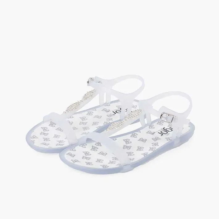 Pisamonas Jelly Sandals And Beachwear>Tricia Flip-Flop Sandals With Glitter Colour White