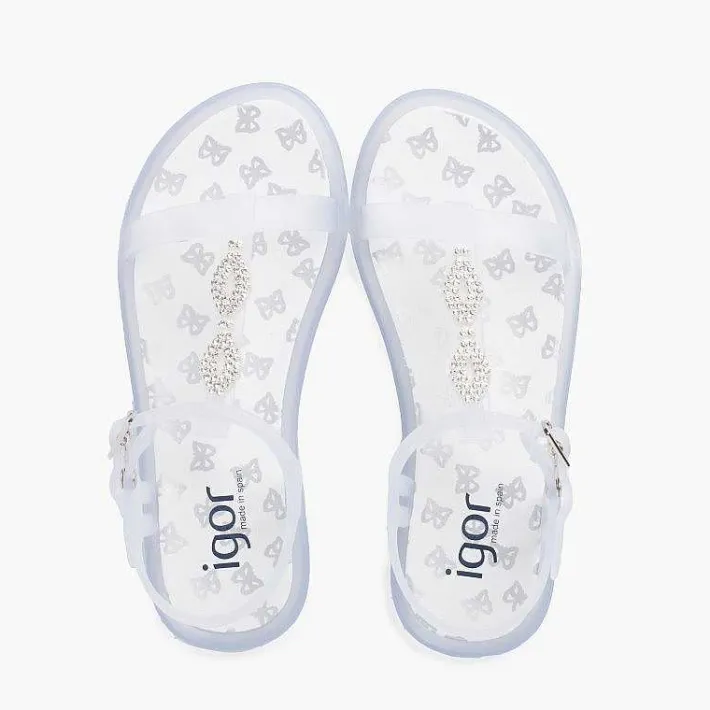 Pisamonas Jelly Sandals And Beachwear>Tricia Flip-Flop Sandals With Glitter Colour White