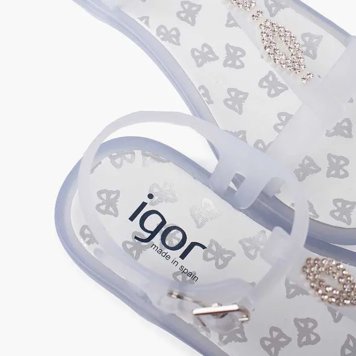 Pisamonas Jelly Sandals And Beachwear>Tricia Flip-Flop Sandals With Glitter Colour White