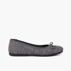 Pisamonas Ballet Pumps And Flats>Tweed Girl Ballerinas With Bow