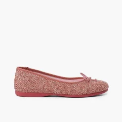 Pisamonas Ballet Pumps And Flats>Tweed Girl Ballerinas With Bow
