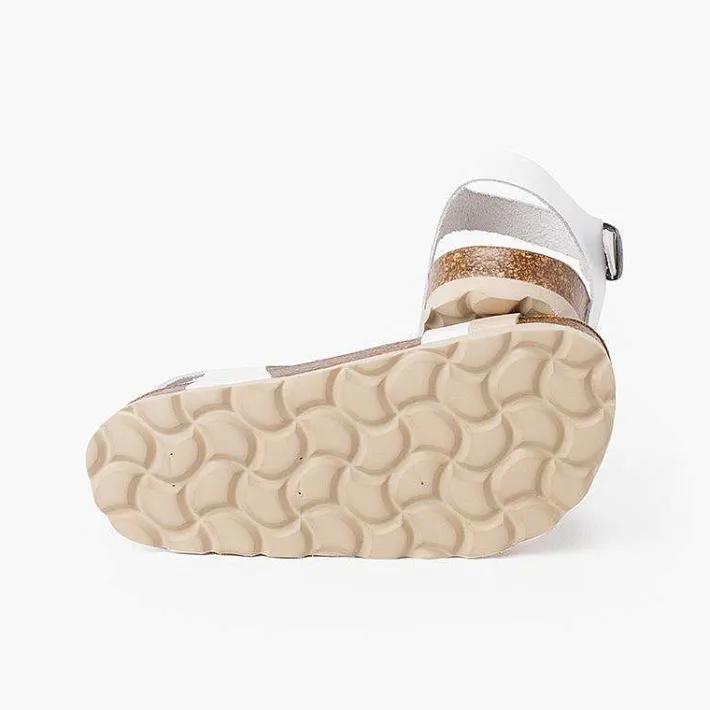 Pisamonas Sandals>Two-Color Strappy Sandal With Ergonomic Bio Sole