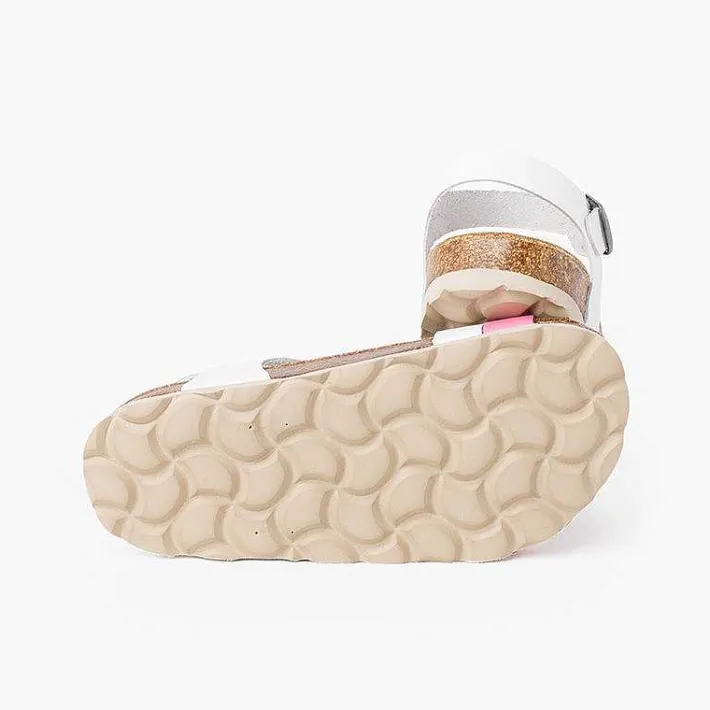 Pisamonas Sandals>Two-Color Strappy Sandal With Ergonomic Bio Sole