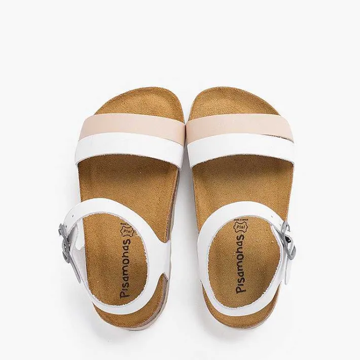 Pisamonas Sandals>Two-Color Strappy Sandal With Ergonomic Bio Sole