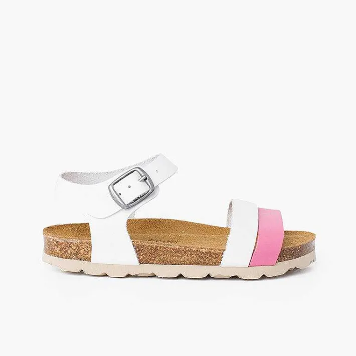 Pisamonas Sandals>Two-Color Strappy Sandal With Ergonomic Bio Sole