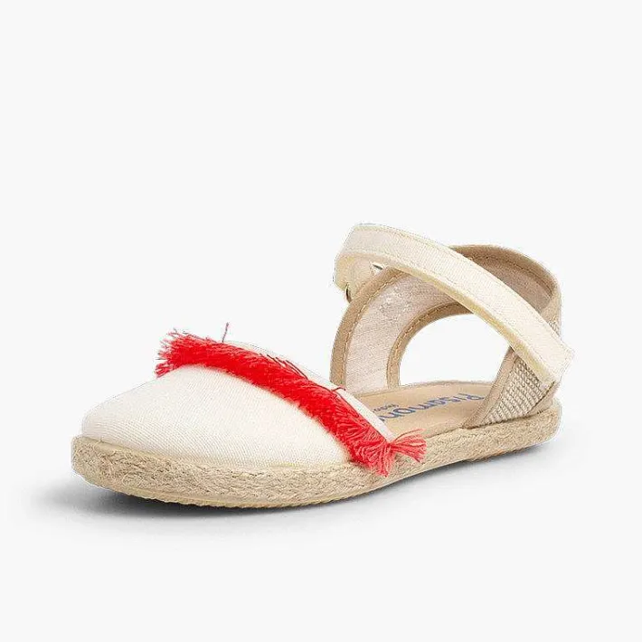 Pisamonas Espadrilles>Valencia-Style Fringed Sandals With Loop Fasteners