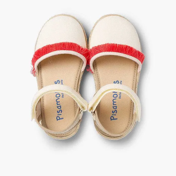 Pisamonas Espadrilles>Valencia-Style Fringed Sandals With Loop Fasteners