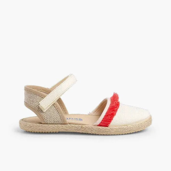 Pisamonas Espadrilles>Valencia-Style Fringed Sandals With Loop Fasteners