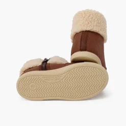 Pisamonas Boots>Vegan Leather Zip-Up Boots Colour Brown