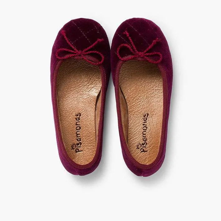 Pisamonas Ballet Pumps And Flats>Velvet Ballerina Pumps Padded