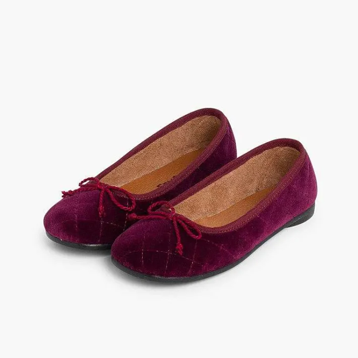 Pisamonas Ballet Pumps And Flats>Velvet Ballerina Pumps Padded