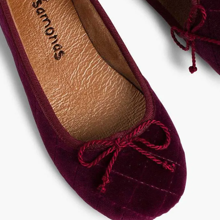 Pisamonas Ballet Pumps And Flats>Velvet Ballerina Pumps Padded