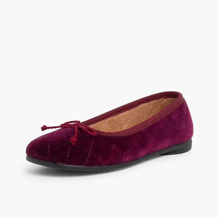 Pisamonas Ballet Pumps And Flats>Velvet Ballerina Pumps Padded