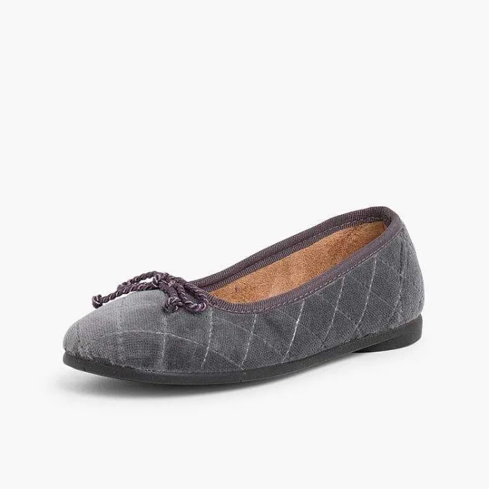 Pisamonas Ballet Pumps And Flats>Velvet Ballerina Pumps Padded