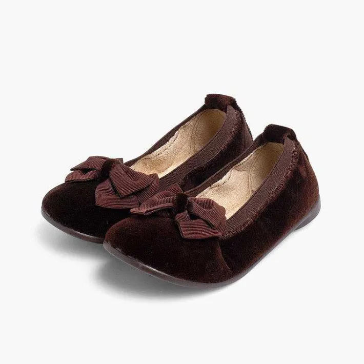 Pisamonas Ballet Pumps And Flats>Velvet Ballet Flats With Bow