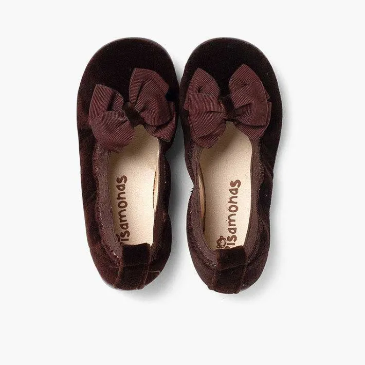 Pisamonas Ballet Pumps And Flats>Velvet Ballet Flats With Bow