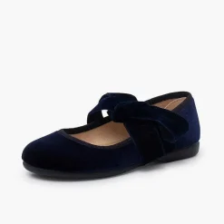 Pisamonas Mary Janes>Velvet Bow Mary Janes