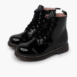 Pisamonas Boots>Velvet Laced Boots Type Patent Leather Garvalin